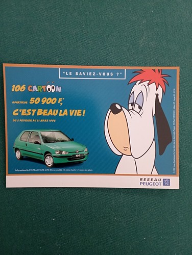 Cpm publicitaire peugeot 106 - publicitaire,