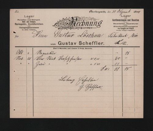 Oberlungwitz invoice 1905 - invoice,