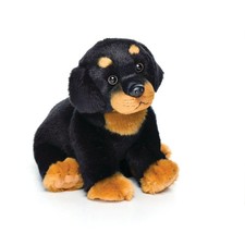 Plush Toy Black Rottweiler Dog