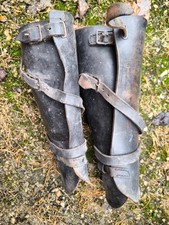 2 guêtres cuir a longue