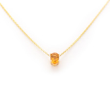 Yellow topaz necklace 14 k