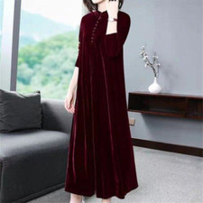 Femmes Robe Velours Manches