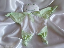 Doudou La petit grenouille vert et blanc