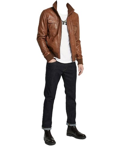 Blouson bomber homme marron