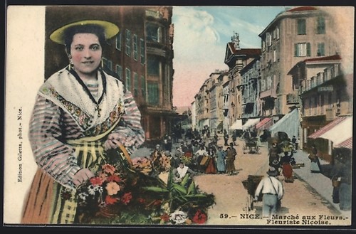 Cpa nice marché aux fleurs - cpa,