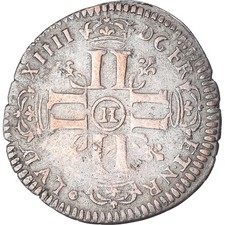Monnaie, France, Louis XIV, Quinzain aux 8 L, 1692, La Rochelle, TTB, Billon