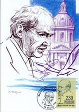 MAXIMAPHILIE / CARTE POSTALE MAXIMUM / MAURICE GENEVOIX / DECIZE 1990