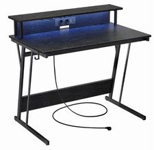 Bureau Gaming Noir Boisé LED