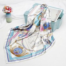 Foulard Carré Mode Pour Femme 90X90cm imprimé soie Satin motif 4