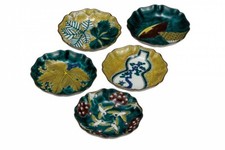 Kutani Yaki Article Japonais Plaque Plat Set 5 Vieux Style Bon Augure 1.3m
