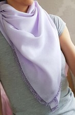 Foulard carré blanc violet à