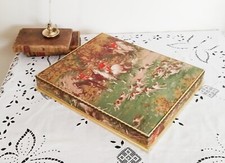 Boite  en carton ancienne , tapissée , boite à couture , à bijoux , à chocolats