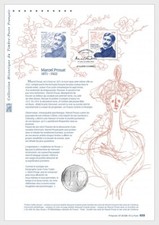 france 2022 100 marcel PROUST 1874 1922 writer madeleine Hawthorns 1v DOC PHI