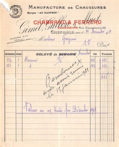 1931 manufacture chaussures - manufacture, de