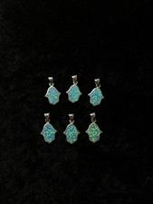 Lot 6 pendentifs Hamsa Argent