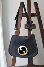 Gucci sac Blondie en suède bleu marine circa 1975