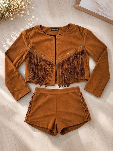 Ensemble femme western camel - ensemble,