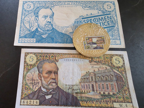 Lot billet francs pasteur - billet,