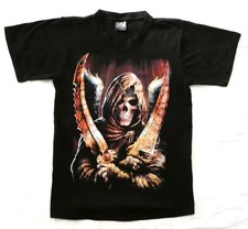 T SHIRT SKULL DEATH NOIR ANGE DE LA MORT ROCK METAL TAILLE S REGULAR OCCASION