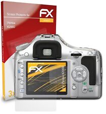 atFoliX 3x Film Protection d'écran pour Pentax K200D mat&antichoc