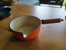 CASSEROLE FONTE ÉMAILLÉE ORANGE LE CREUSET "N°17" BEC VERSEUR 