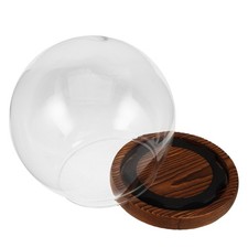  Cloche en verre avec socle : présentoir à globe en bois – Boîte à souvenirs