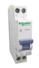 Disjoncteur SCHNEIDER  25A 1P+N Courbe C  peignable bornes vis DCLIC  Réf: 20728