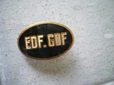 Ancien insigne à vis EDF - GDF  émail grand feu vintage année 1950