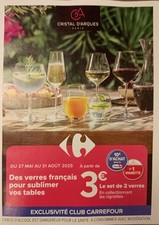 200 Vignettes Carrefour Cristal d'Arques (LIVRAISON GRATUITE)