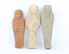 3 RARE ANCIEN ÉGYPTIEN ANTIQUE Tombeau Shabti Ushabti Statue Egypte...