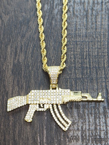 14k gold ak47 iced micro - iced, pave