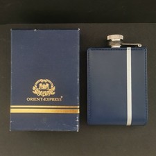 Rare - Flasque Orient-Express SNCF - Cuir bleu - Très bon état général