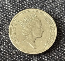 Rare Pièce 1 Pound 1997 Decus Et Tutamen Écris À L’envers