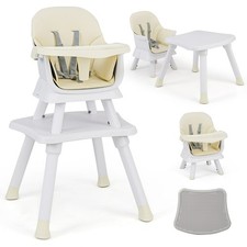 Chaise Haute Bébé Evolutive 6 en 1 avec Plateau Blocs de Construction Amovible