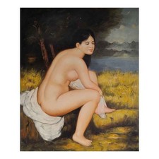 Carré peinte main - peinte, huile