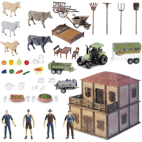Ferme fermiers avec fermière - avec,