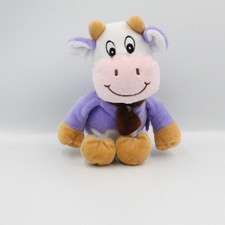 Doudou vache violet mauve écharpe marron MILKA - 24801