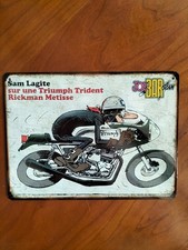 PLAQUE METAL JOE BAR TEAM SAM LAGITE TRIUMPH TRIDENT RICKMAN 19 X 14,5 CM AQ122