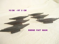 6 porte-couteaux   PIROGUE en ébène sculpté MAIN