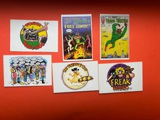 GILBERT SHELTON LOT 6 CARTES FREAK BROTHERS 1980 ETAT NEUF