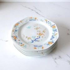 Limoges Lafarge. 6 assiettes plates en porcelaine modèle Chants d'Oiseaux