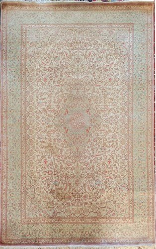 Tapis ancien soie signé - ancien, en
