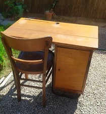 Bureau pupitre écolier bois vintage (années 60)