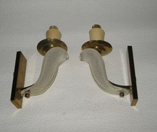 Paire d'appliques en métal verrerie signée Ezan France (Lot 2)