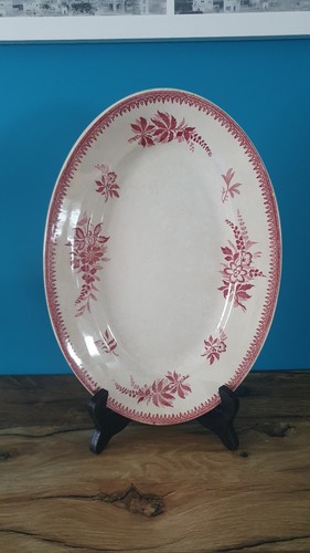 Ancien plat ovale terre fer - terre,