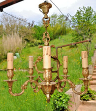 LUSTRE  5 LAMPES  EN BRONZE