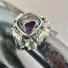 Bague Fin Xixe Siècle, argent- Améthyste Vintage Taille 54Fr - Poinconné - Main
