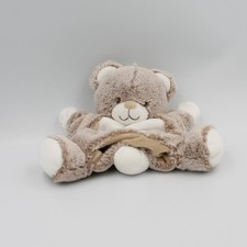 Doudou plat marionnette ours beige marron blanc TEX BABY - 20274