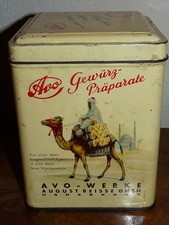 Superbe rare ancienne boîte en tôle Lithographiée Avo-Werke