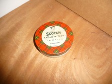 ancienne boite de rouleau de "SCOTCH" en métal émaillé petit diametre 8 cm